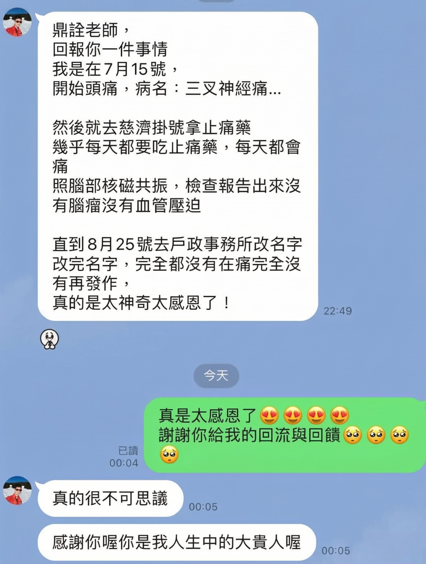 （一）改姓後偏頭痛消失 1